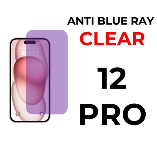 [XXX069508T07XBLK] iPhone 12 or Pro - 6.1 in Full Coverage - OEM - Anti Blue Ray and Clear - Black