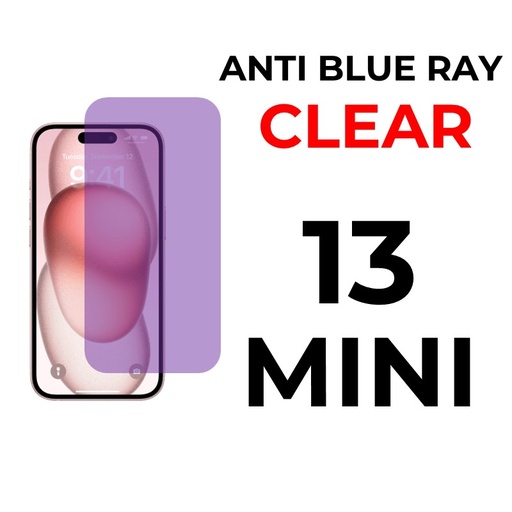 [XXX069547T07XBLK] iPhone 13 Mini - 5.4 in Full Coverage - OEM - Anti Blue Ray and Clear - Black