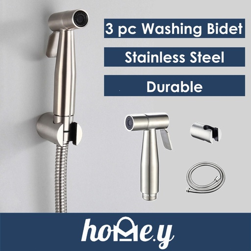 [XXX072XXXXXXXSVR] Toilet Washing Bidet - 3 Pcs Set - OEM - Silver