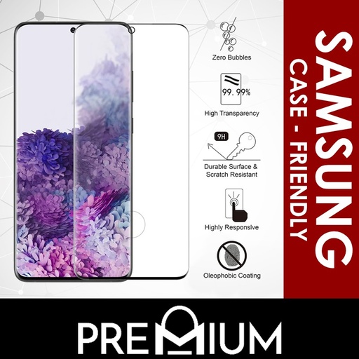 [XXX158345T02XBLK] Huawei Mate 20 Pro Side-Stick Curved Tempered Glass - OEM - Clear - Black