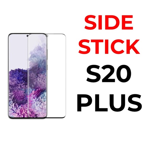 [XXX158472T02XBLK] Samsung Galaxy S20 Plus Side-Stick Curved Tempered Glass - OEM - Clear - Black
