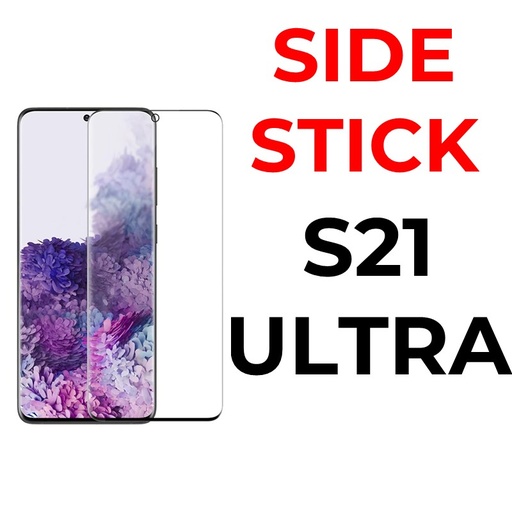 [XXX158527XXXXBLK] Samsung Galaxy S21 Ultra Side-Stick Curved Tempered Glass - OEM - Black