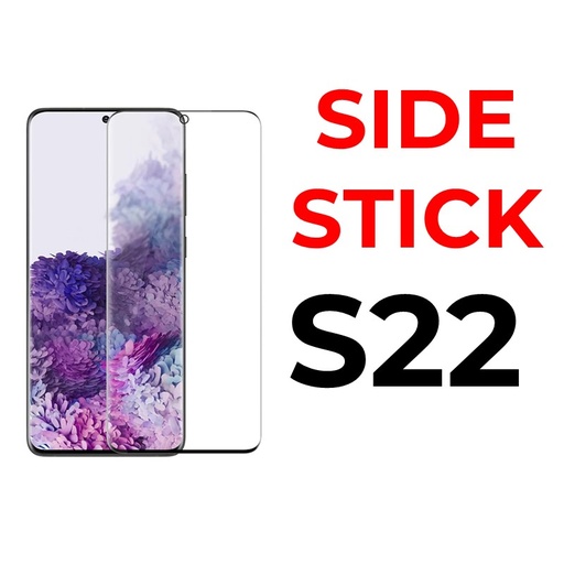 [XXX158578T02XBLK] Samsung Galaxy S22 Side-Stick Curved Tempered Glass - OEM - Clear - Black