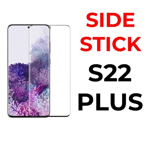 [XXX158579T02XBLK] [DSC] Samsung Galaxy S22 Plus Side-Stick Curved Tempered Glass - OEM - Clear - Black