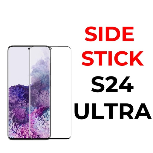 [XXX158680T02XBLK] Samsung Galaxy S24 Ultra Side-Stick Curved Tempered Glass - OEM - Clear - Black
