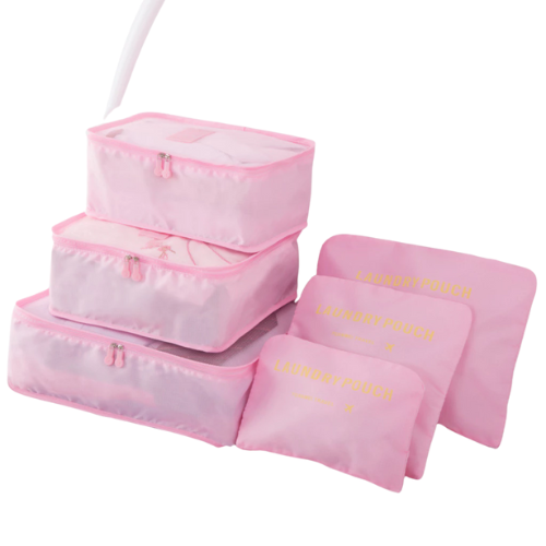 [XXX347XXXXXXXPNK] Travel Laundry Pouch - 6 Piece Set - OEM - Pink