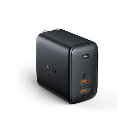 [AUK005XXXXXXXBLK] [EOL][DSC] Omnia II 45w 2 USB C PD GaN Wall Charger - PA-B4T - AUKEY - Black - iCentral