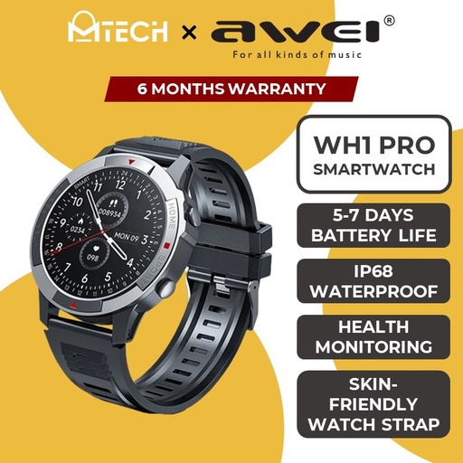 [AWE045XXXXXXXBLK] Smart Watch WH1 Pro - Awei - Black