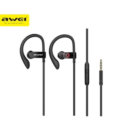 [AWE049XXXXXXXBLK] Sports Earphones ES-160I - Awei - Black