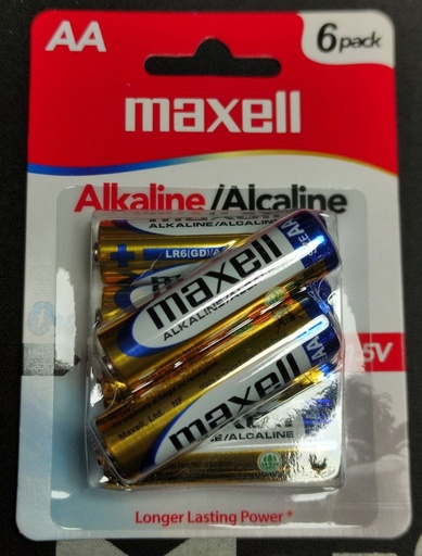 [MAX006XXXXXXXGLD] Alkaline AA Battery  (6 pcs set) - MAXELL - Gold