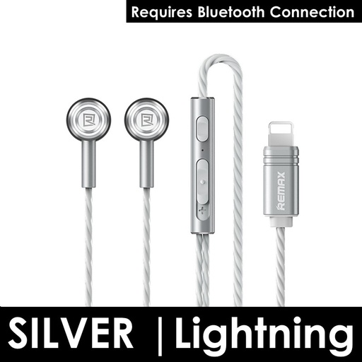 [RMX582XXXXXXXSVR] iOS Adapter Monster Metal Wired Earphone (With Bluetooth) - RM-598i - REMAX - Silver 
