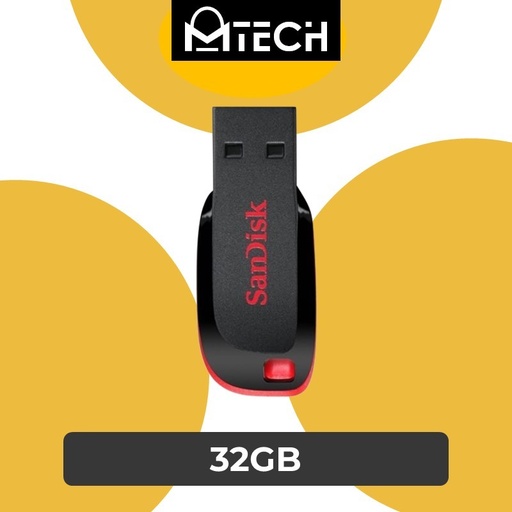 [SAN023XXXS03XBLK] Cruzer Blade USB 2.0 Flash Drive - Sandisk - 32GB - Black