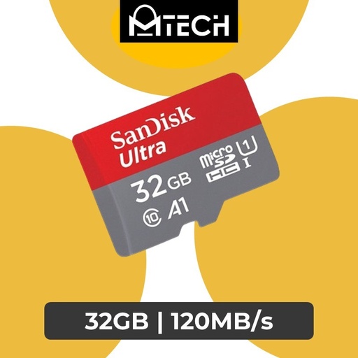 [SAN024XXXS03XBLK] Ultra microSDHC A1 C10 READ 120MB/s - Sandisk - 32GB - Red or Grey 