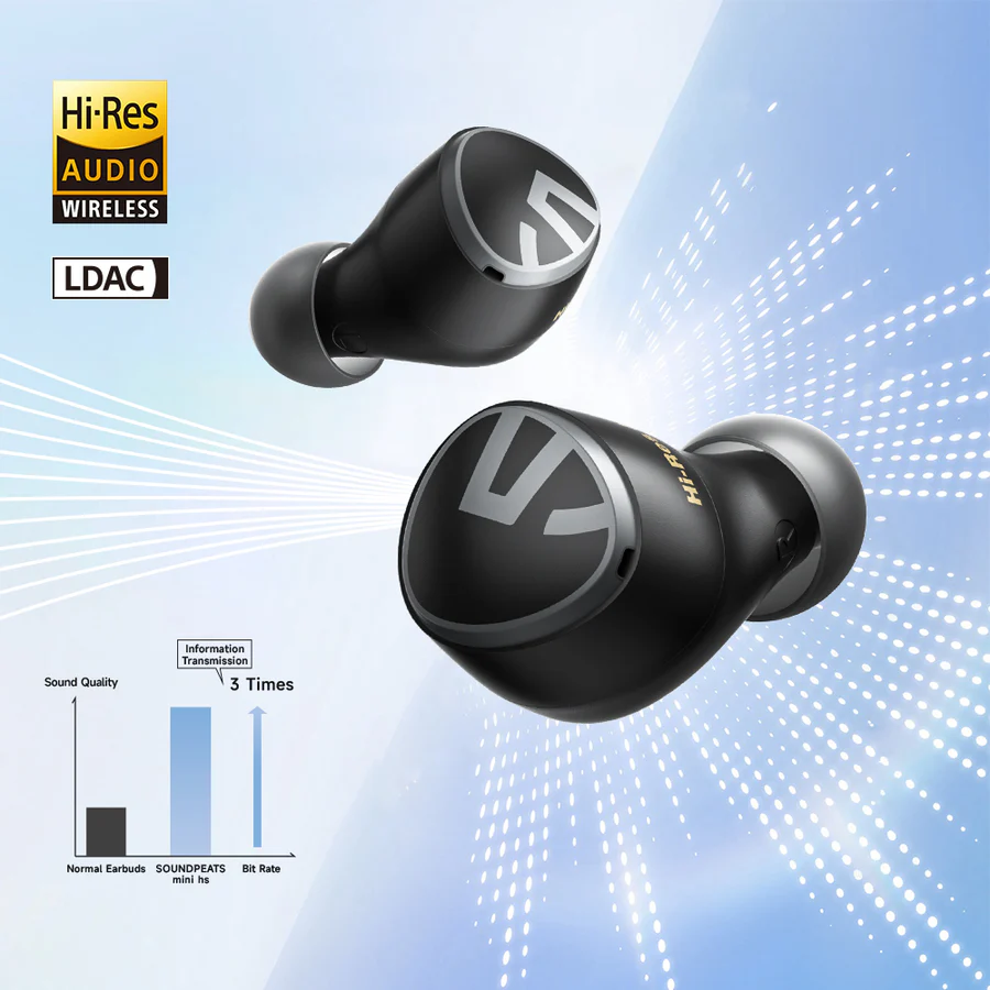 [SPT004XXXXXXXBLK] [EOL][DSC] Hi-Res Compact Wireless Earbuds for Work and Music - Mini HS - Soundpeats - Black - iCentral