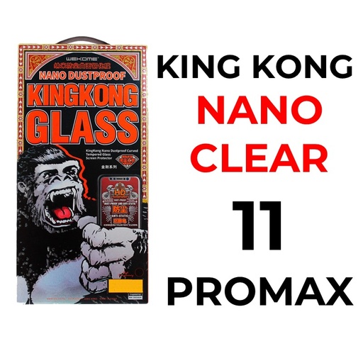 [XWK153467T02XBLK] iPhone XS MAX or 11 Pro MAX - 6.5" King Kong Series Nano Dustproof Curved Tempered Glass - WTP-029 - WK - Clear - Black