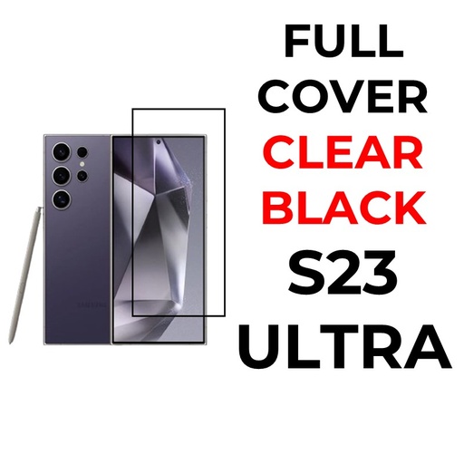 [XXX593634T02XBLK] Samsung Galaxy S23 Ultra Tempered Glass Full Coverage - OEM - Clear - Black