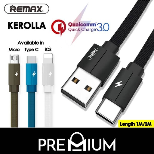 [RMX277367L12XWHT] USB to Type C Kerolla Data - RC-094a - REMAX - 2M - White