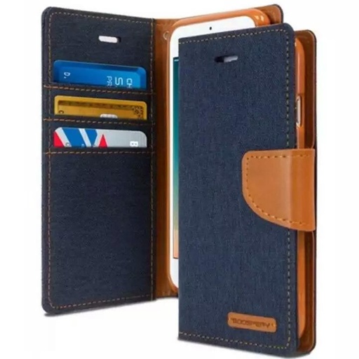 [GPY003377XXXXNAV] iPhone X/XS Canvas Diary Goospery - Navy