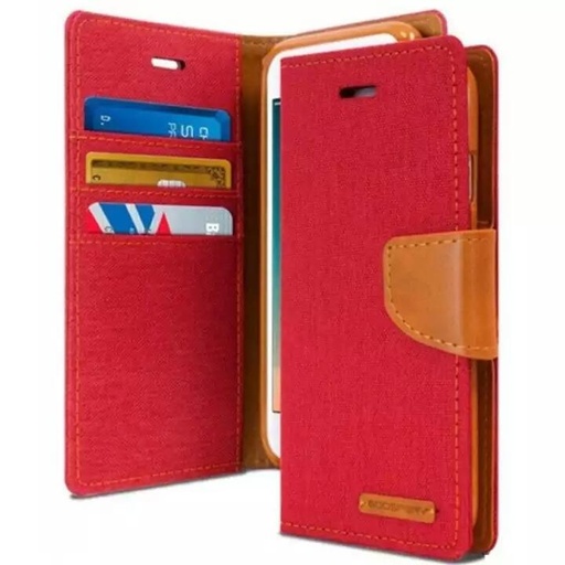 [GPY003377XXXXRED] iPhone X/XS Canvas Diary Goospery - Red
