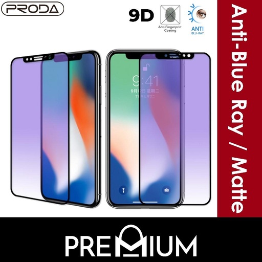 [PDA044466T05XBLK] iPhone XR or 11 - 6.1" - Guard Alfa Series Tempered Glass - Proda - Anti Blue Ray and Matte - Black