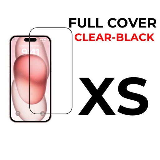 [XXX593465T02XBLK] iPhone X or XS or 11 Pro - 5.8" Tempered Glass Full Coverage OEM - OEM - Clear - Black