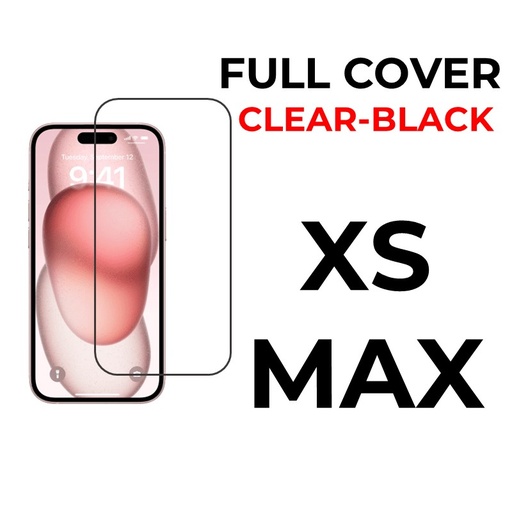 [XXX593467T02XBLK] iPhone XS MAX or 11 Pro MAX - 6.5" Tempered Glass Full Coverage OEM - OEM - Clear - Black