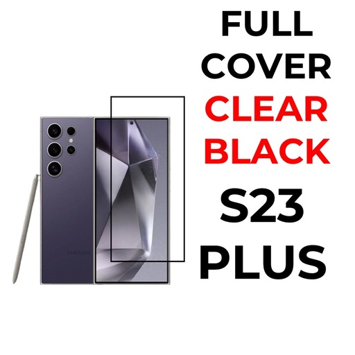 [XXX593633T02XBLK] Samsung Galaxy S23 Plus Tempered Glass Full Coverage - OEM - Clear - Black