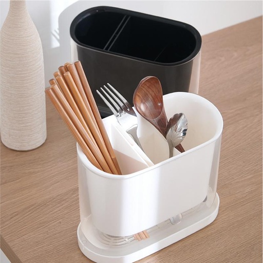 [HED007XXXXXXXWHT] Two Layer Utensils Holder - HEDO - White