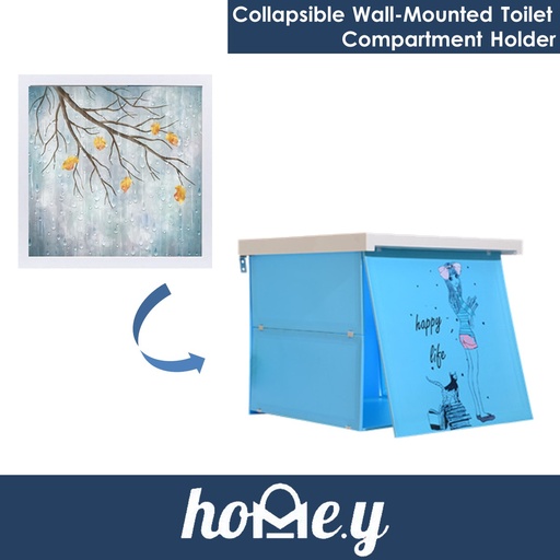 [XXX472XXXQ04XBLU] Collapsible Wall-Mounted Toilet Compartment Holder - OEM - 1 Level - Blue