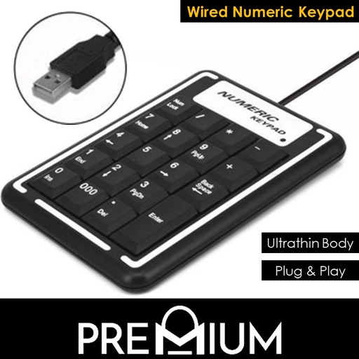 [XXX533XXXXXXXBLK] Wired Number Pad - K10 - OEM - Black - 