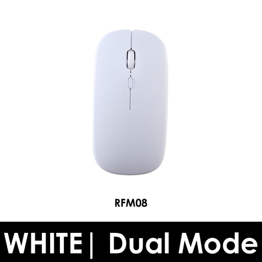 [XXX689XXXXXXXWHT] Wireless Mouse 2.4Ghz and Bluetooth Mouse - RFM08 - OEM - White