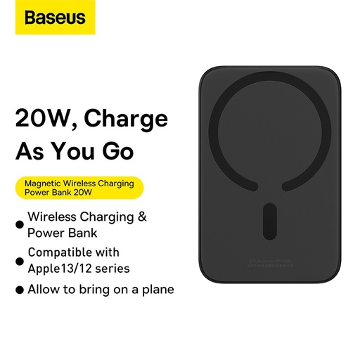[BAS305XXXC22XBLK] Magnetic Wireless 20W Charging Power bank - Baseus - 6000mAh - Black