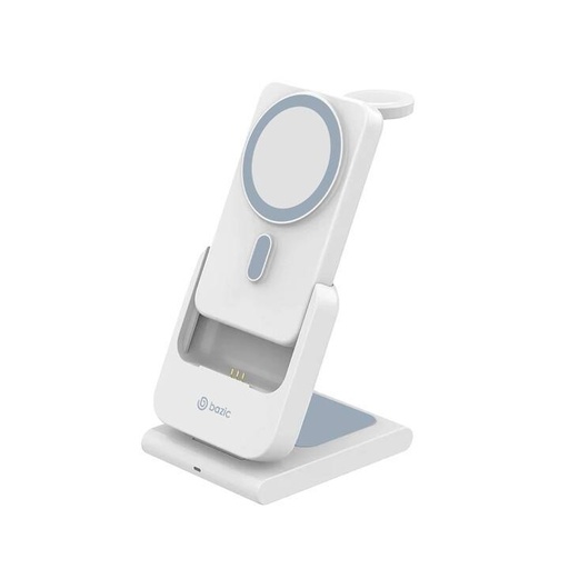 [BZC001XXXC06XWHT] Gomag Flex 4 in 1 Foldable Charging Station with Powerbank - Bazic - 10000mAh - White