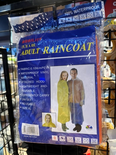 [HMY069XXXXXXXGEE] Disposable Poncho Adult RainCoat - Homey - Orange