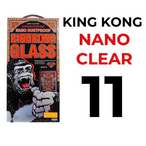 [XWK153466T02XBLK] iPhone XR or 11 - 6.1" King Kong Series Nano Dustproof Curved Tempered Glass - WTP-029 - WK - Clear - Black