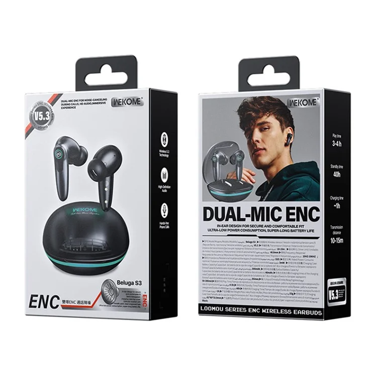 [XWK174XXXXXXXBLK] [EOL][DSC] Loomou Series Beluga S3 ENC Wireless Earbuds - WK - Black