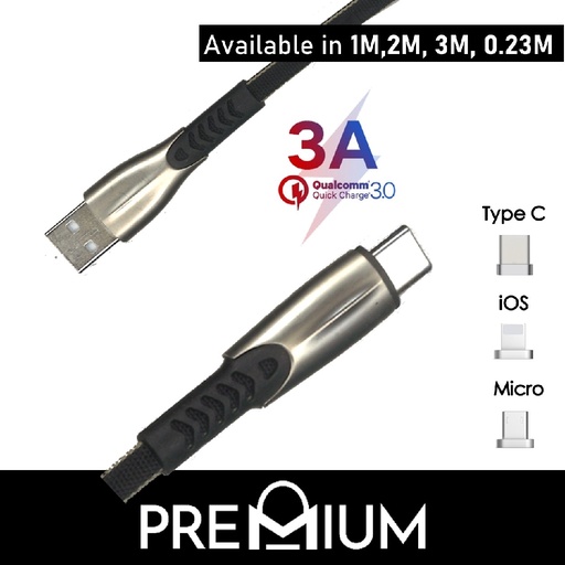 [XXX410367L10XBLK] USB to Type C Cobra Head - OEM - USB to Type C - 1M - Black