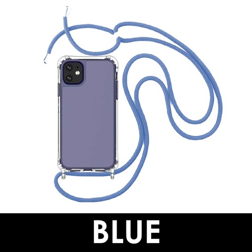 [XXX582549XXXXBLU] iPhone 13 Pro - 6.1 in Hanging Straps Anti-Shock Tough Armour Case Clear - OEM - Blue