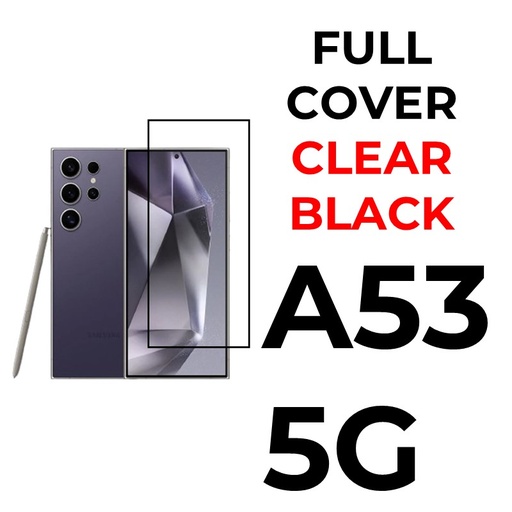 [XXX593596T02XBLK] Samsung Galaxy A53 5G Tempered Glass Full Coverage - OEM - Clear - Black