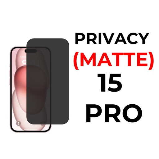 [XXX593664XXX0255] iPhone 15 Pro 6.1 in Tempered Glass Full Coverage - OEM - Privacy (Matte)