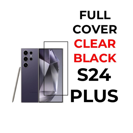 [XXX593679T02XBLK] Samsung Galaxy S24 Plus Tempered Glass Full Coverage - OEM - Clear - Black