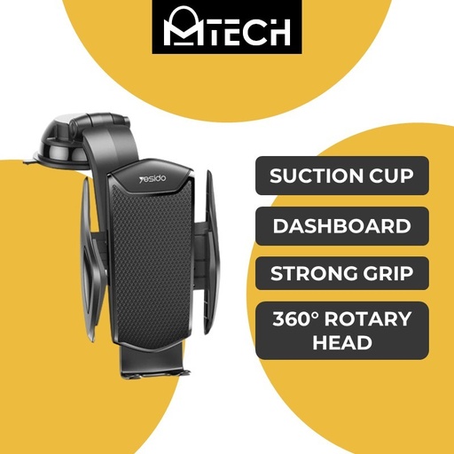 [YSD003XXXXXXXBLK] [EOL][DSC] Adjustable Suction Cup Car Holder - C99 - YESIDO - Black