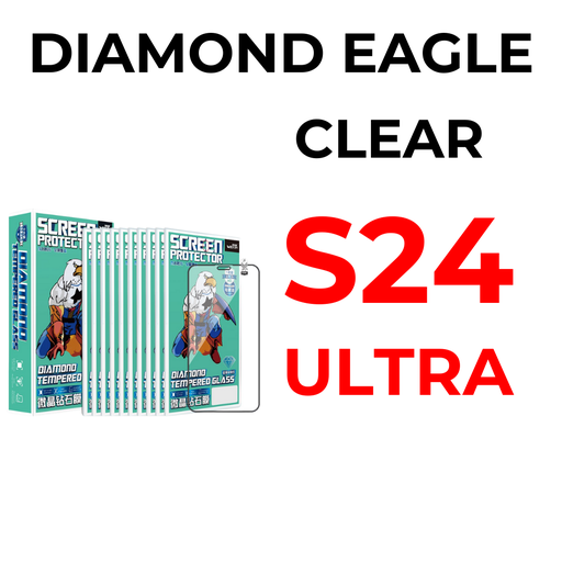 [WKM994680T02XBLK] Samsung Galaxy S24 Ultra - Diamond Eagle Tempered Glass - WEKIM - Clear - Black 