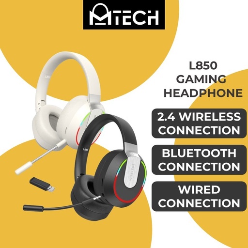 [XXX995XXXXXXXWHT] [DSC] Gaming Foldable Wireless Headphone - L850 - OEM - White