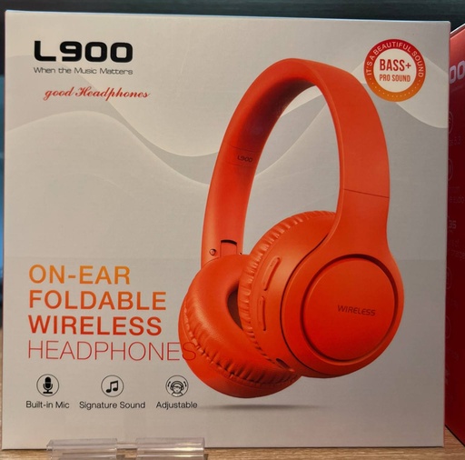 [XXX996XXXXXXXGEE] [EOL][DSC] On-Ear Foldable Wireless Headphone - L900 - OEM - Orange