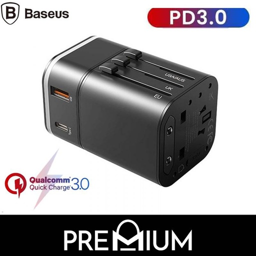 [BAS047XXXXXXXBLK] [EOL][DSC] Removable 2 in 1 Universal Travel Adapter - TZPPS-01 - Baseus - Black