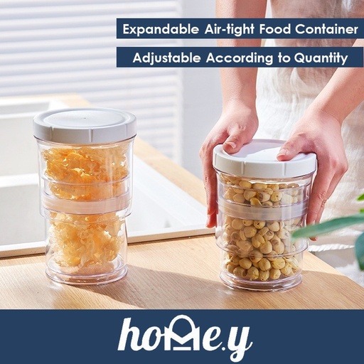 [XXX764XXXXXXXCLR] Expandable Air Tight Food Container - TY-9631 - OEM - Clear