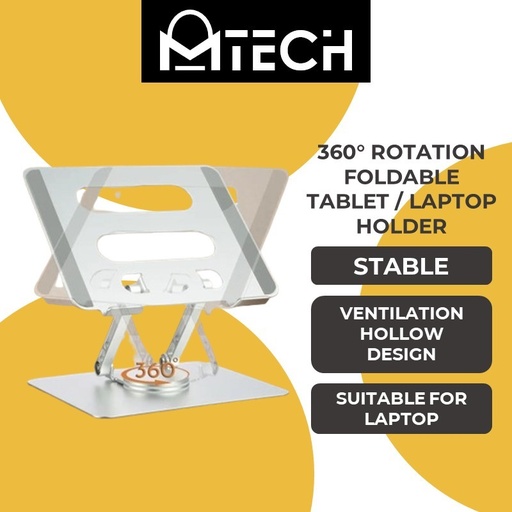 [MTC057XXXXXXXGRY] 360 Rotation Laptop Holder - J19 - MTech - Grey