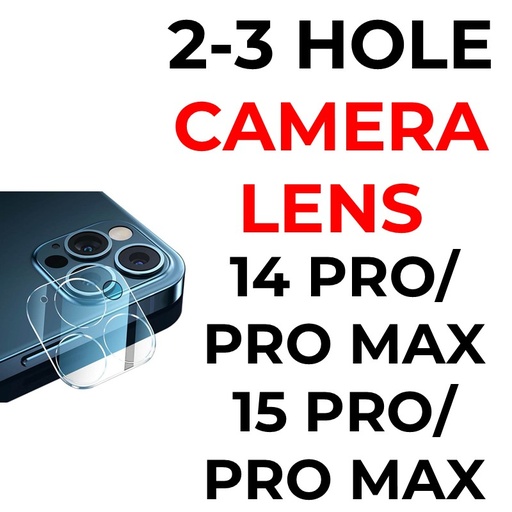 [XXX597669XXXXCLR] iPhone 15 Pro/15 Pro Max/14 Pro/14 Pro Max Camera Lens Tempered Glass Protector - OEM - Clear
