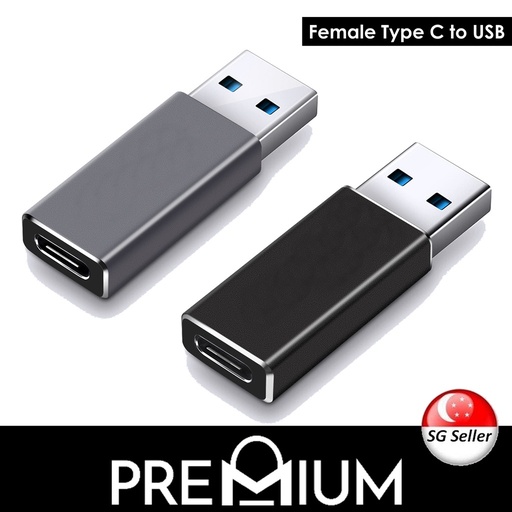 [XXX644463XXXXBLK] Female Type C to Male USB Adapter - OEM - Black